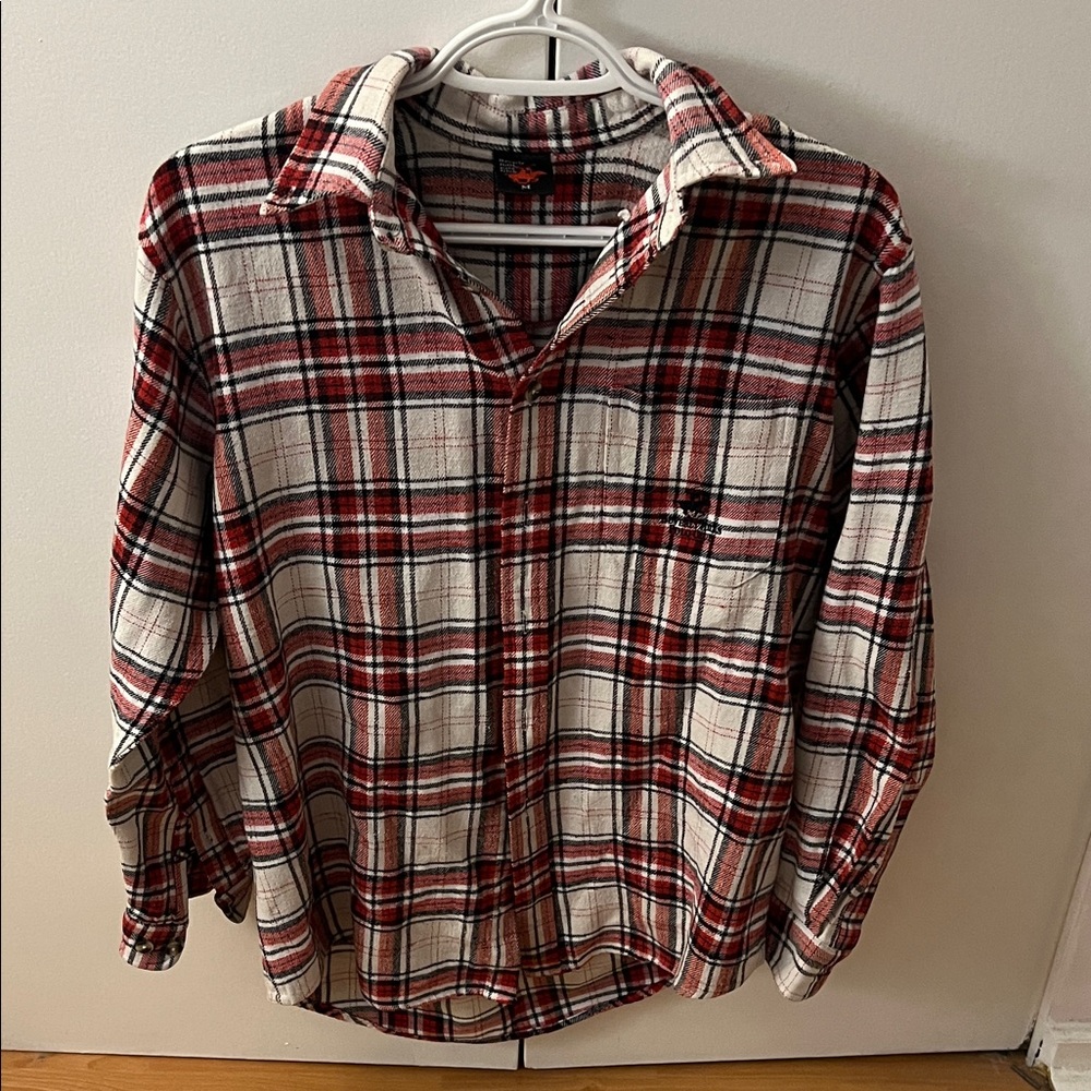 Beverly Hills Polo Club Red and White Plaid Men's Shirt